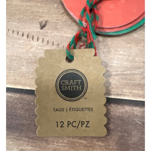 Craft Smith Candy Cane Shaped 12 Piece Embossed Gift Tags MSEQ188 - Picture 3 of 4